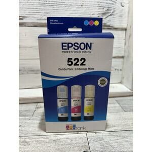 Epson 522 Genuine Ecotank Combo Pack C/M/Y Ink 3 Bottles Original Box NEW